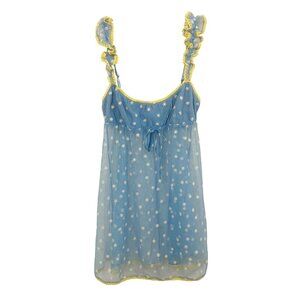 Urban Outfitters Blue and Yellow Floral Chemise